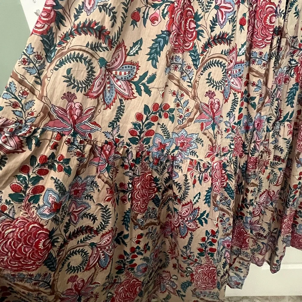 For Love And Lemons Pink and Blue Floral Wrap Maxi Dress - Picture 8 of 14